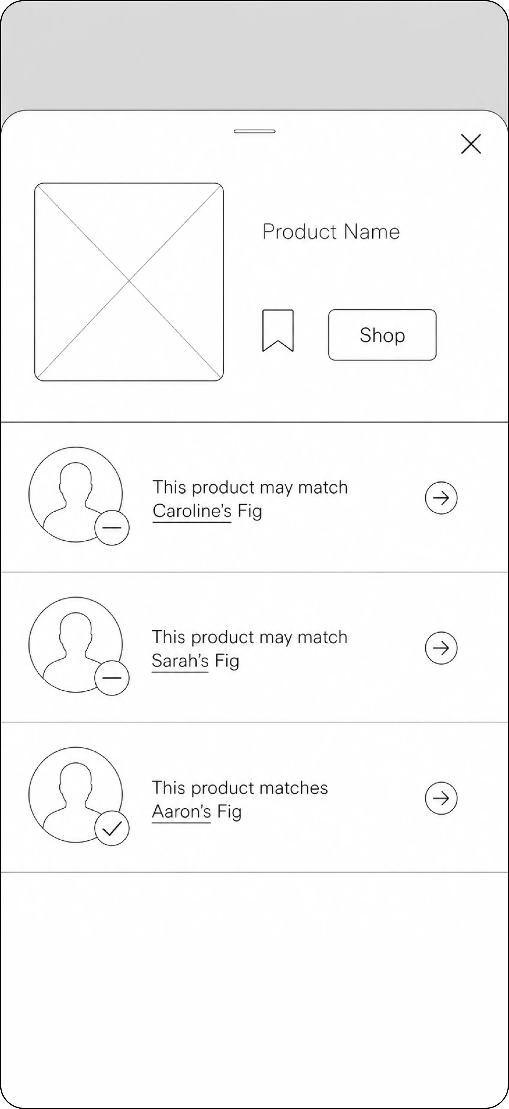 Stacked per-person cards with status only, drill into a person for detail