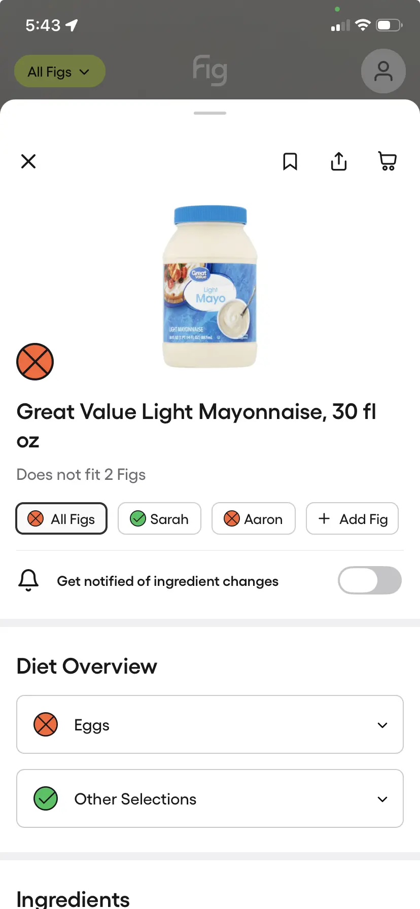 All Figs scan result showing compatibility for each profile
