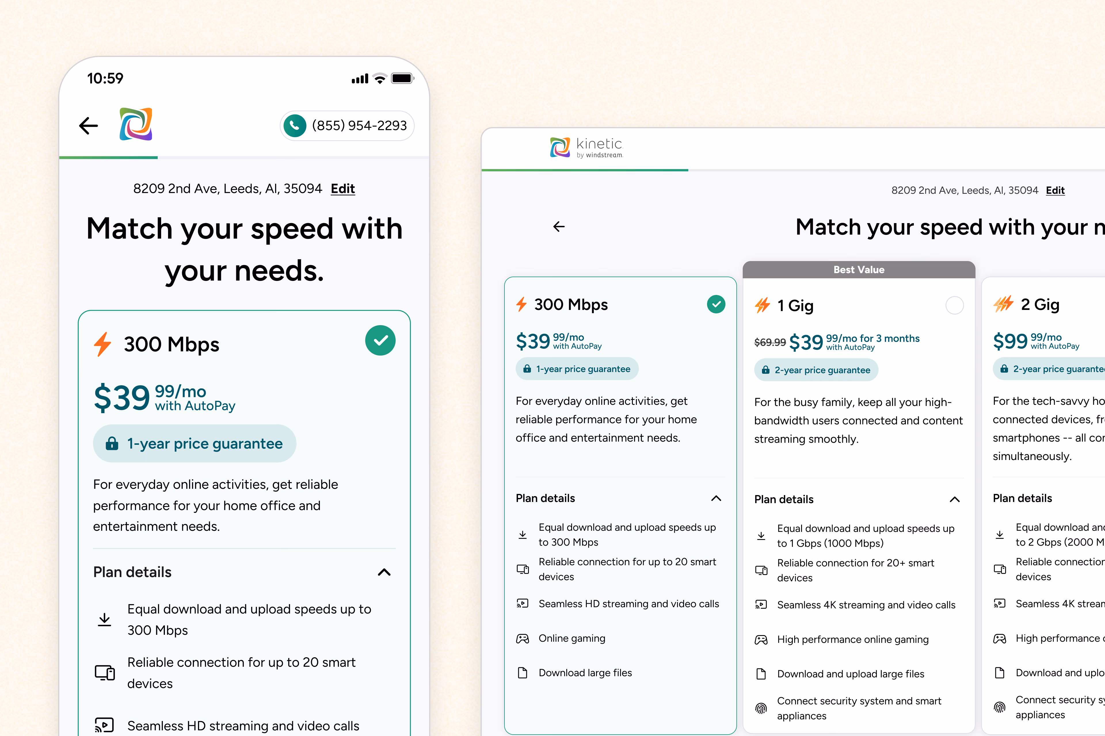 Redesigned buy flow: plan comparison with clear pricing and feature breakdown